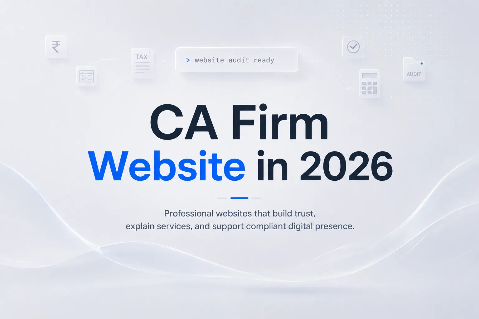 CA firm website in 2026 blog featured image with finance and compliance elements